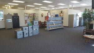 Interior of Spencer's Safe & Lock selection of safes