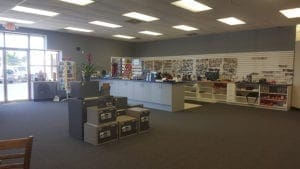 Interior of Spencer's Safe & Lock and wall of keys
